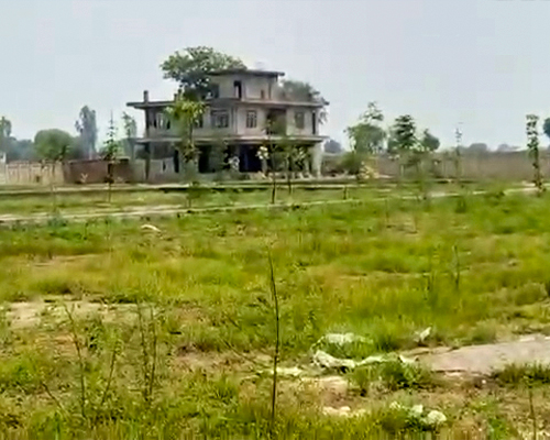 Open Plot with Under Construction House